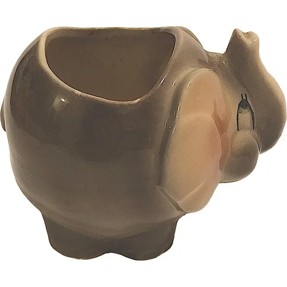 GIFTED ~ excellent condition: vintage ceramic elephant planter / container - Picture 2 of 6